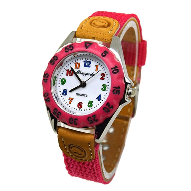 Cute Boys Girls Quartz Watch Kids Children's Fabric Strap Student Time Clock Wristwatch Gifts JAN88