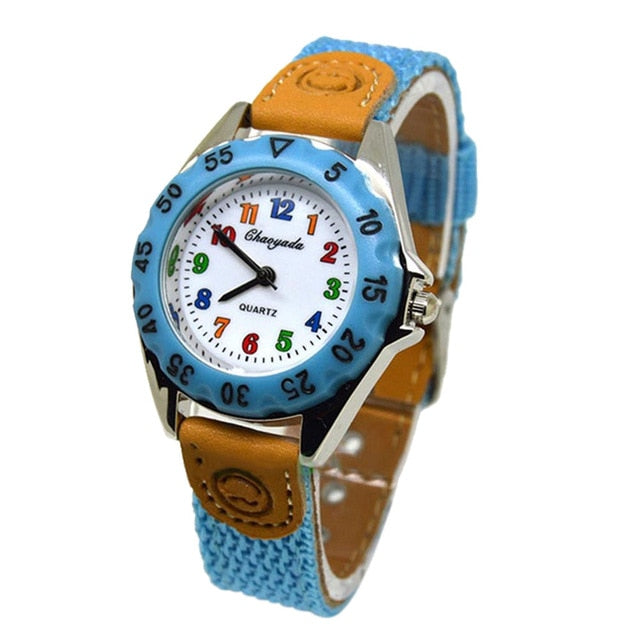 Cute Boys Girls Quartz Watch Kids Children's Fabric Strap Student Time Clock Wristwatch Gifts JAN88