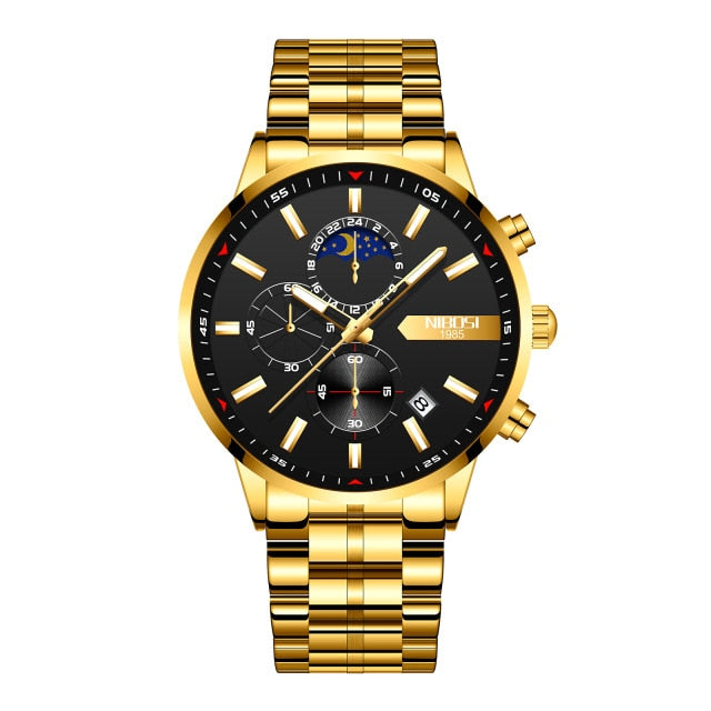 NIBOSI 2021 New Men Watch Business Waterproof Blue Fashion Man Quartz Watches Chronograph Relogios Casual relojes para hombre