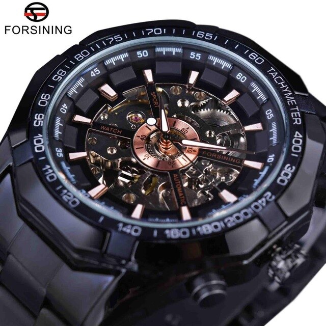 Winner Classic Transparent Full Golden Mens Watches Top Brand Luxury Men Sport Automatic Watch Skeleton Watch Clock Wrist Watch