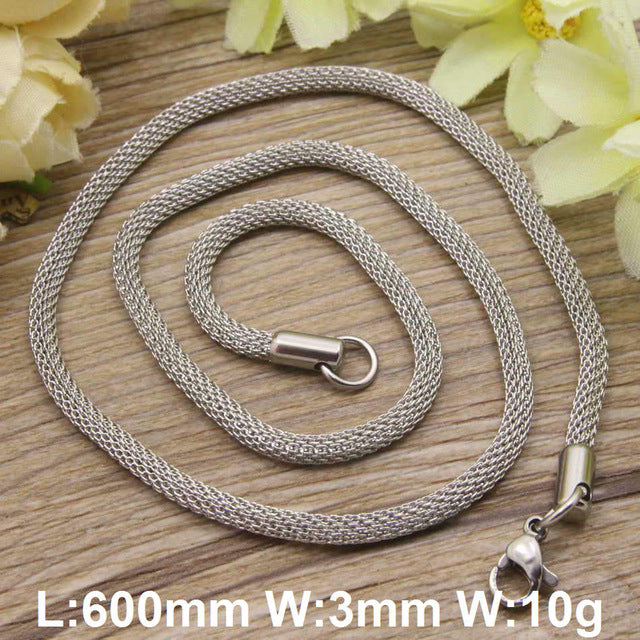 Hot new stainless steel jewelry gold color and silver color trendy Necklace for women and men  NFHGCWGP