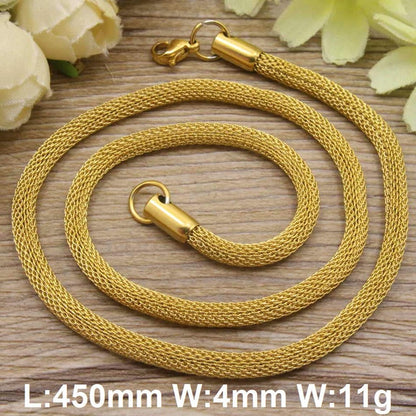 Hot new stainless steel jewelry gold color and silver color trendy Necklace for women and men  NFHGCWGP