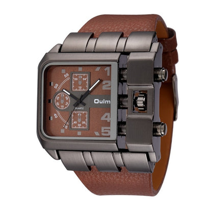 Oulm 3364 Casual Wristwatch Square Dial Wide Strap Men's Quartz Watch Luxury Brand Male Clock Super Big Men Watches montre homme