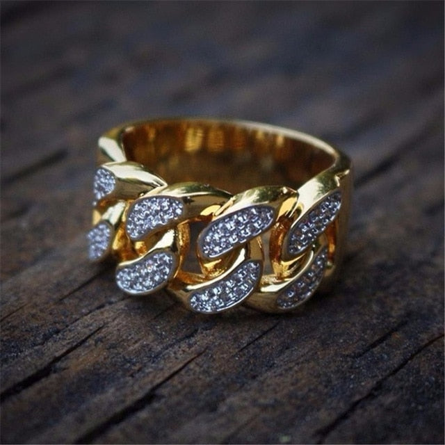 Luxury Zircon Cross Gold Color Rings for Men/Women Jewelry Wedding Anel Engagement Statement Ring Anillos Bijoux Gifts Y30