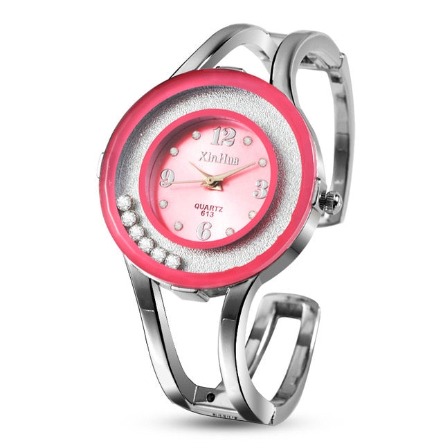 New Fashion Watches Women Stainless Steel Bracelet Bangle Rhinestone Luxury Party Dress Female Clock Relogios Feminino