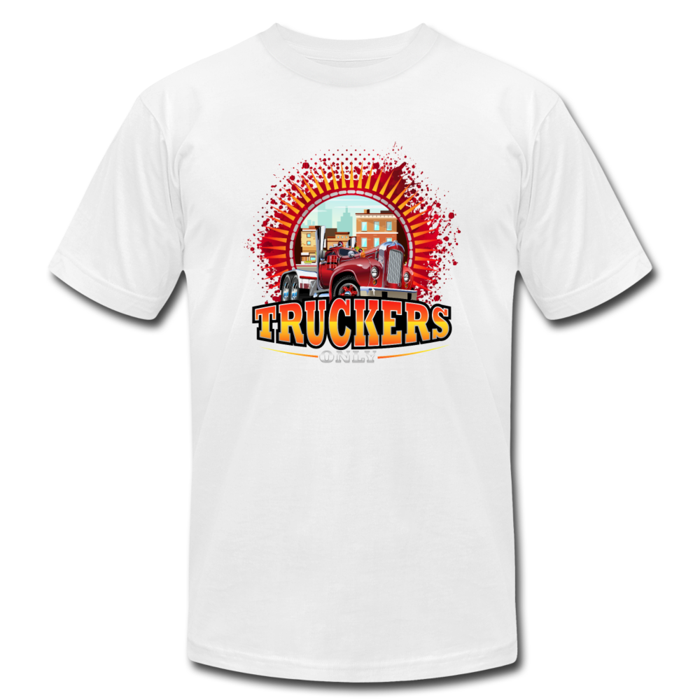 Truckers Only unisex Jersey T-Shirt by Bella - white
