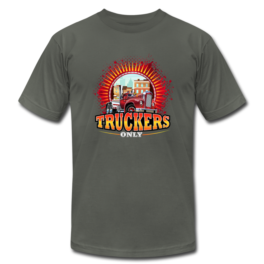 Truckers Only unisex Jersey T-Shirt by Bella - asphalt