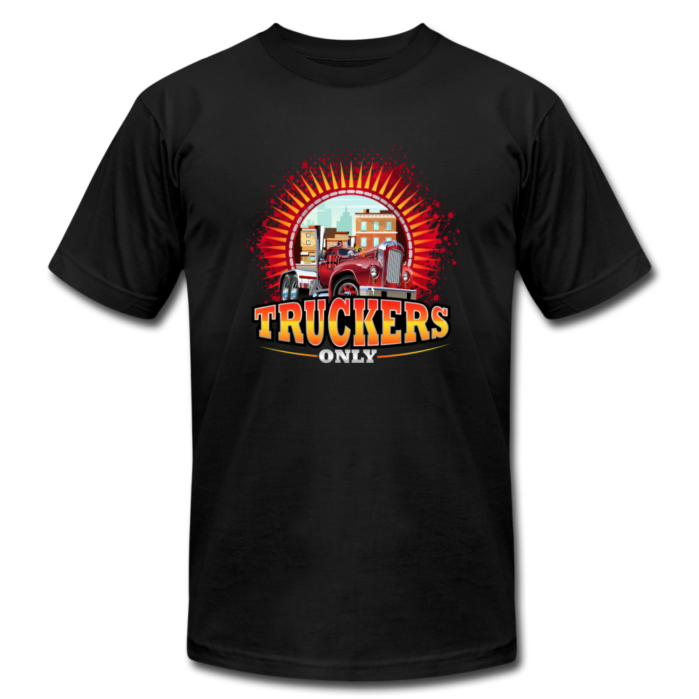 Truckers Only unisex Jersey T-Shirt by Bella - black