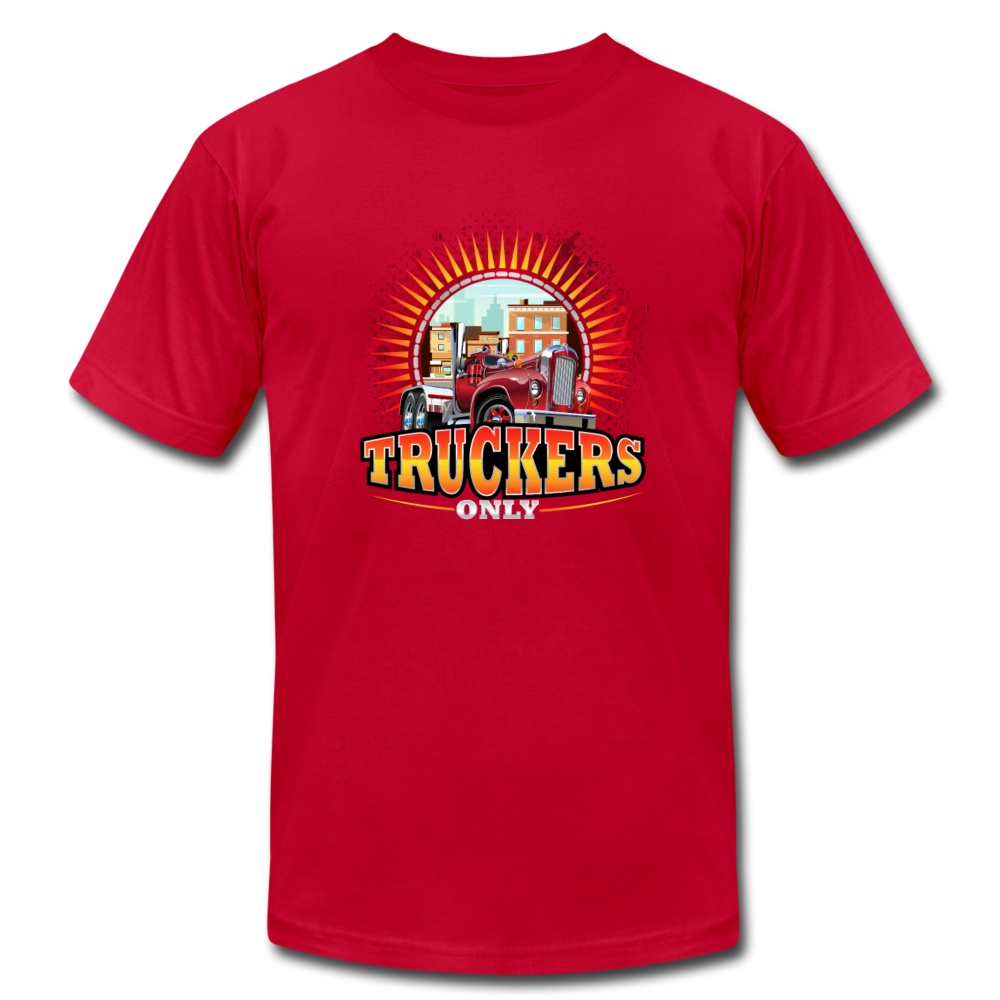 Truckers Only unisex Jersey T-Shirt by Bella - red
