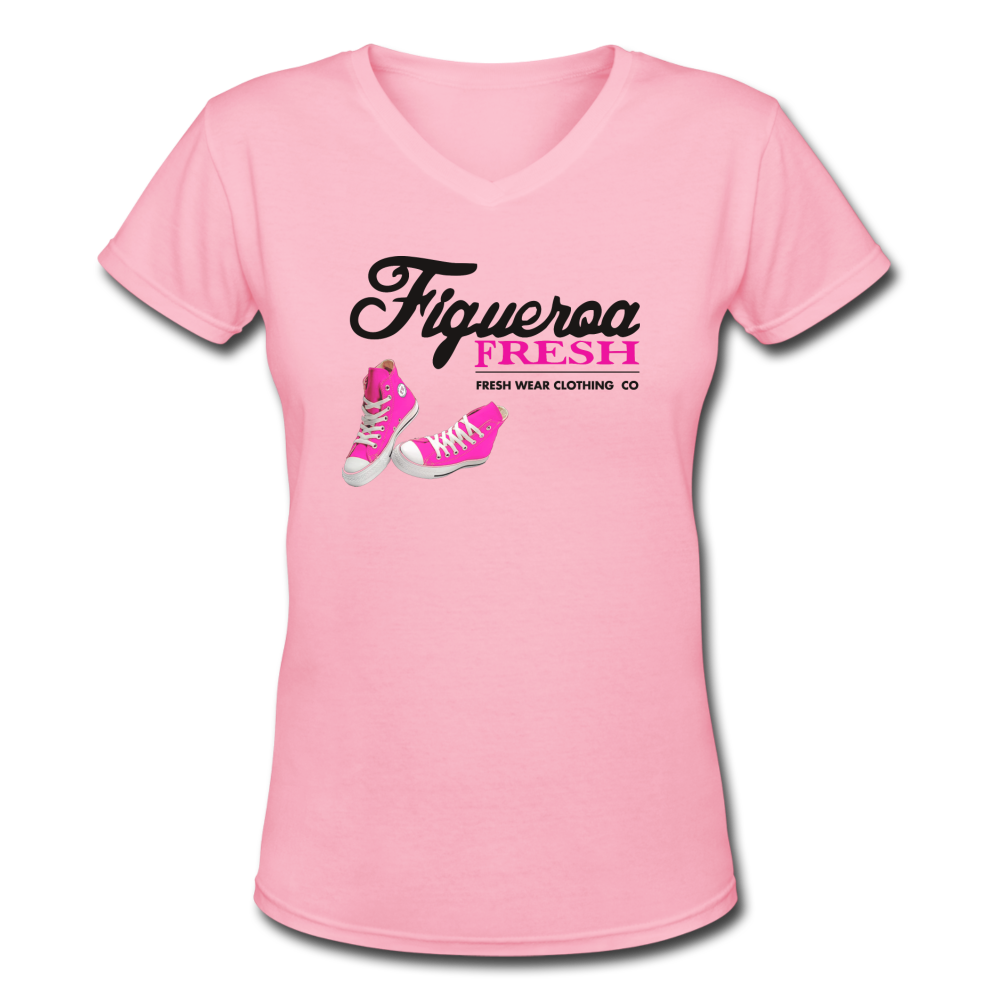 Women's V-Neck Figueroa fresh tee's - pink